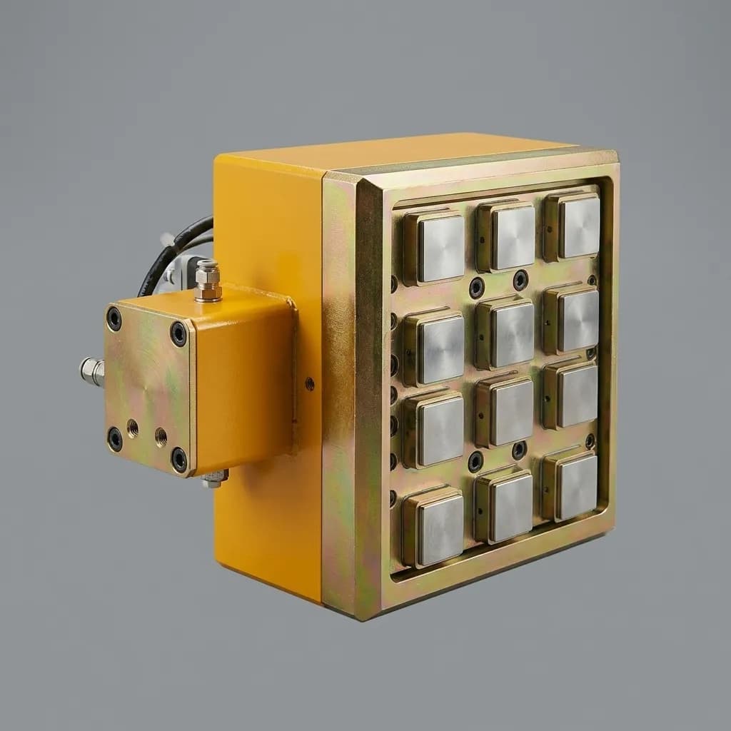 Box-style electro-permanent magnetic gripper module with square pole face