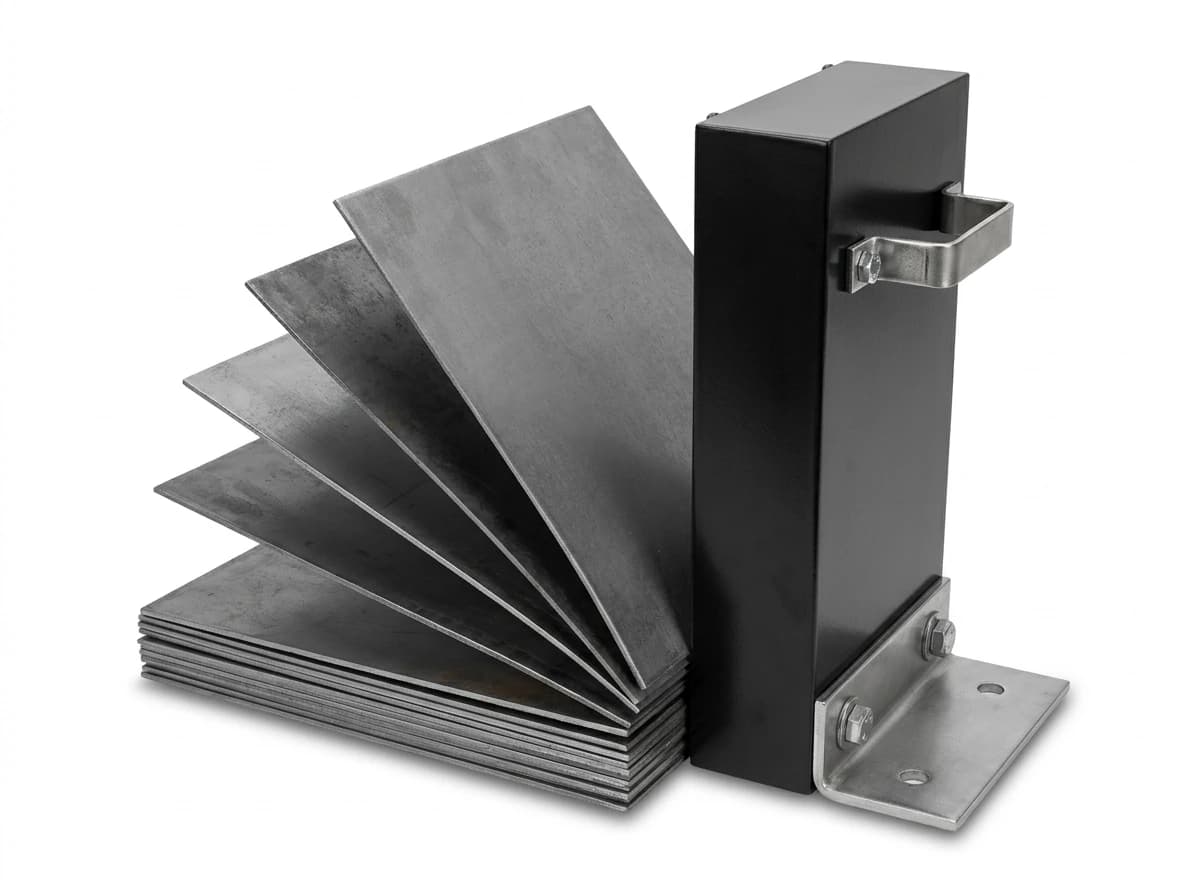 Heavy-duty magnetic sheet separator fanner with L-bracket mounting base and handle